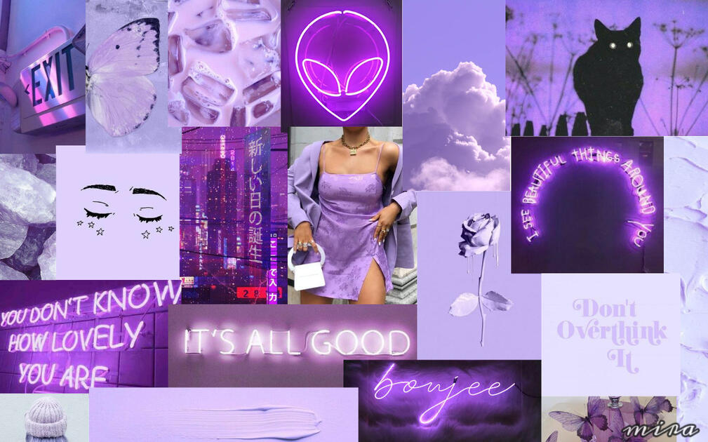 lilac collage wallpaper