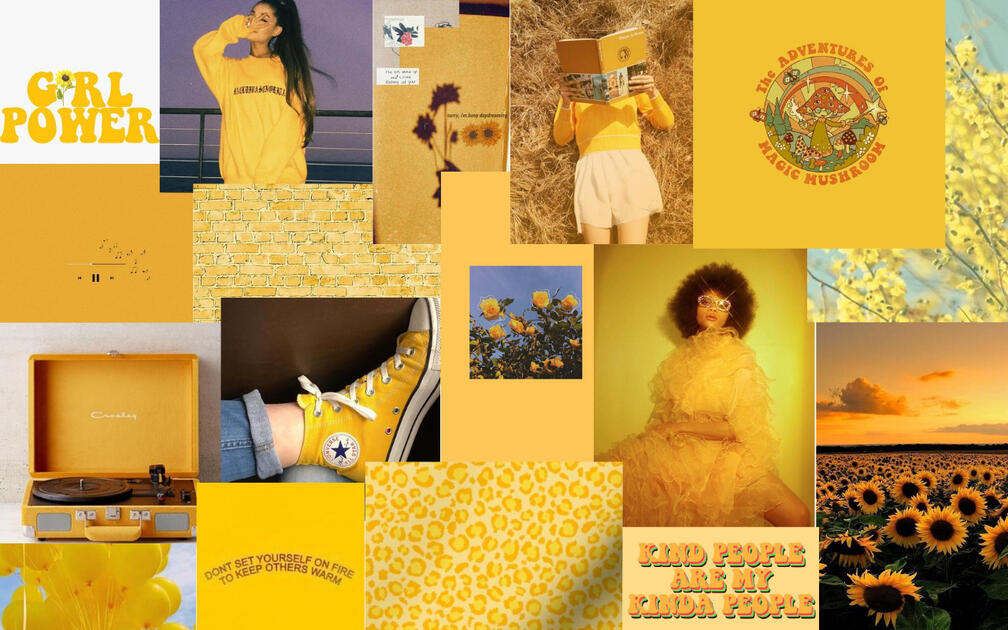 yellow collage wallpaper!