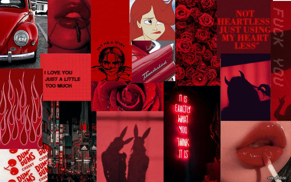red collage wallpaper!